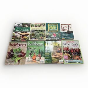 Lot of 8 Gardening Books Magazines Compost Square Foot Heirloom Garden Guides